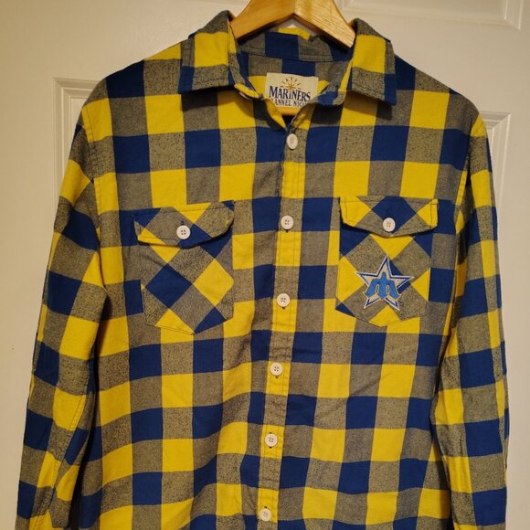 Rare 2017 Seattle Mariners Embroidered Flannel Night 40th Anniversary Shirt L - Picture 1 of 10